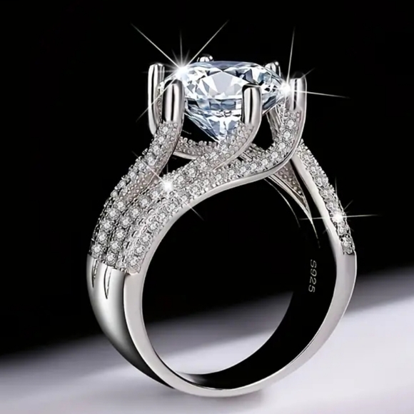 NEW GRA Certified Luxurious Moissanite 3 Carat 18k/925 Ring 💍 Size 6 - Picture 12 of 15